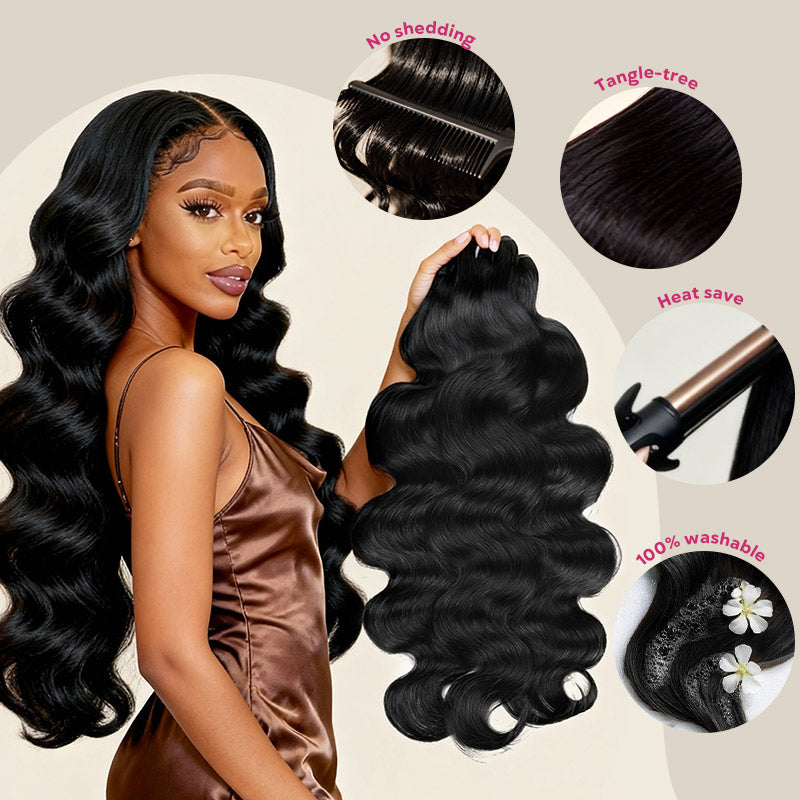 Allove Salon Quality 15A Hair Bundles 4 Pcs/Pack Body Wave Virgin Hair Extensions Easy To Blend