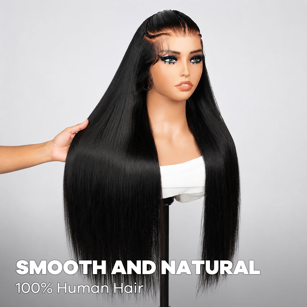 Pre-Everything Glueless 13x4 13x6 HD Lace Frontal Wig Free Parting Pre Braided Straight Hairstyle Ready to Go Wigs