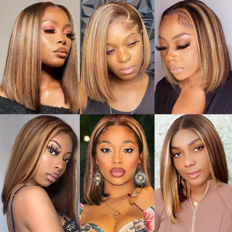 [ Halloween Deal - No Code Needed] Short Straight Bob Wigs 13x4 HD Lace Front Wigs Pre Plucked Glueless Human Hair Wig