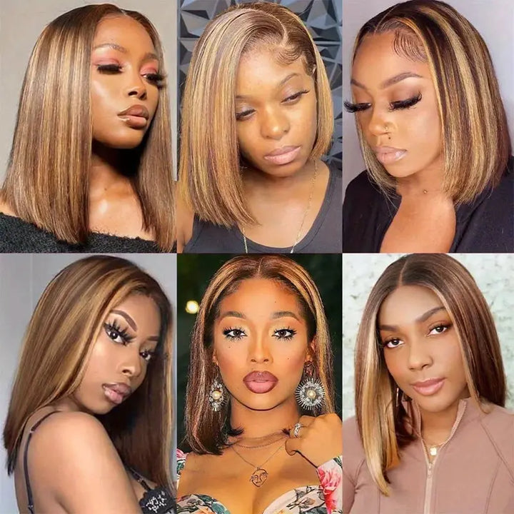 [ Halloween Deal - No Code Needed] Short Straight Bob Wigs 13x4 HD Lace Front Wigs Pre Plucked Glueless Human Hair Wig