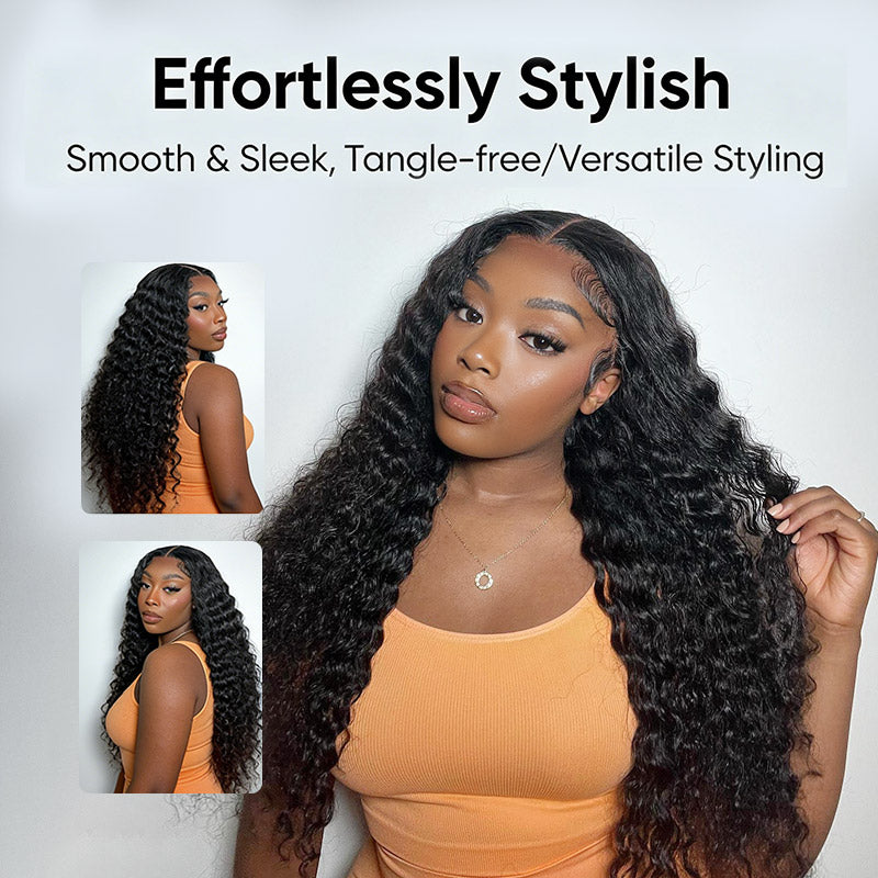 200% Density Deep Wave Wig Best 5x5 Lace Front Wigs Human Hair Glueless Wig No Glue Needed