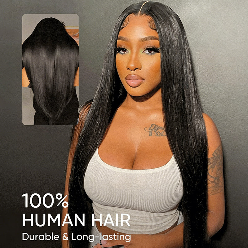 200% Density 5x5 Closure Wig Skin Melt HD Lace Straight Wig 100% Virgin Human Hair Wigs