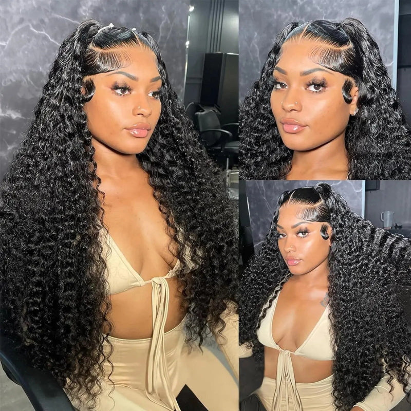 250% Density Water Wave 13x6 Full Lace Frontal Wig Pre-Everything Glueless Wig 30 Inch - AlloveHair