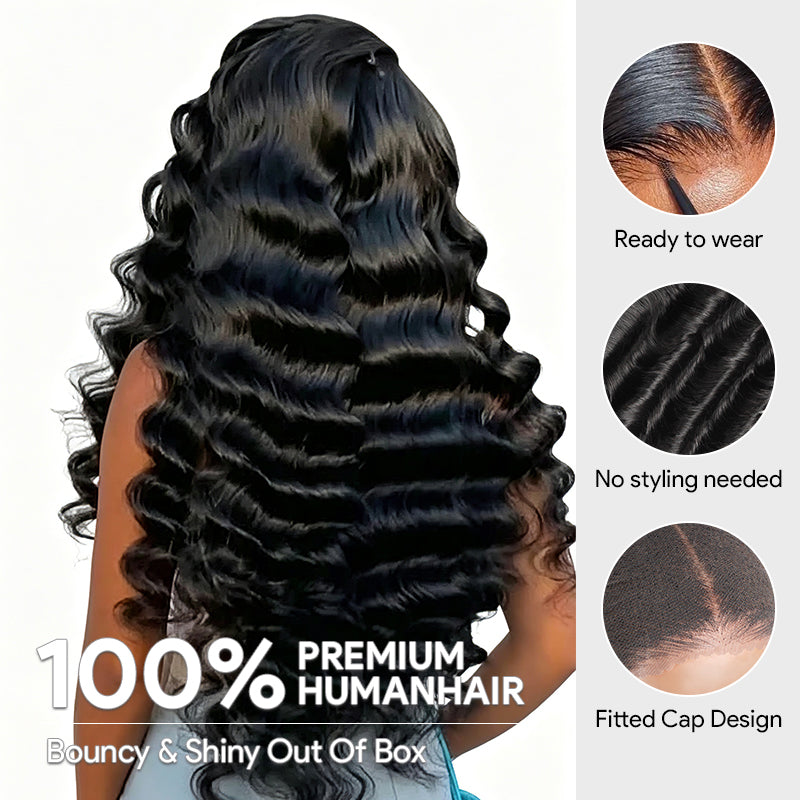30 40 Inch Loose Deep Wave Glueless Wigs 5x5 Ready to Wear Pre Everything Human Hair Wigs 250 Density Thick Hair