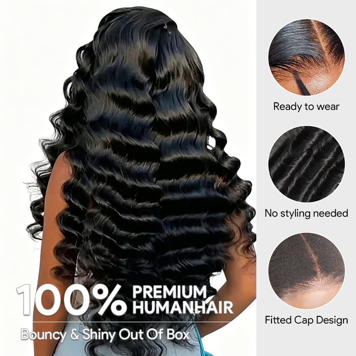 30 40 Inch Loose Deep Wave Glueless Wigs 5x5 Ready to Wear Pre Everything Human Hair Wigs 250 Density Thick Hair