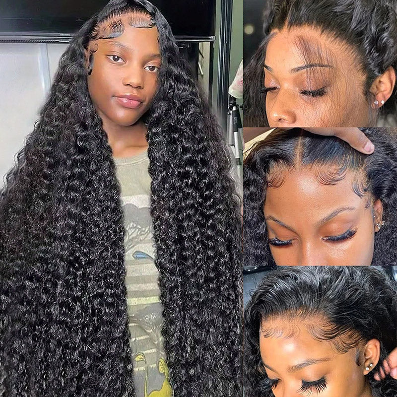 38 40 Inch 250% Density HD Lace Wigs Deep Wave Human Hair 13x4 13x6 Lace Front Wigs for Women Natural and Realistic Lace Wigs - AlloveHair