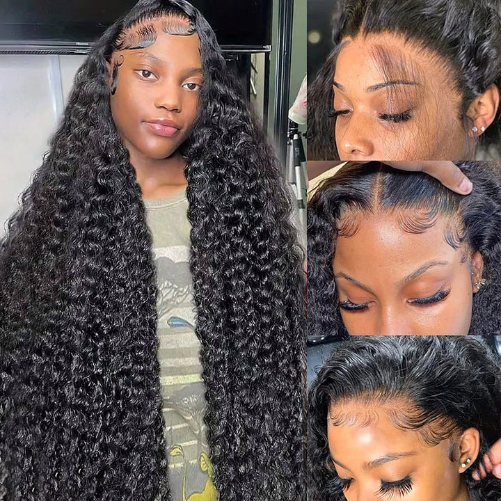 38 40 Inch 250% Density HD Lace Wigs Deep Wave Human Hair 13x4 13x6 Lace Front Wigs for Women Natural and Realistic Lace Wigs - AlloveHair
