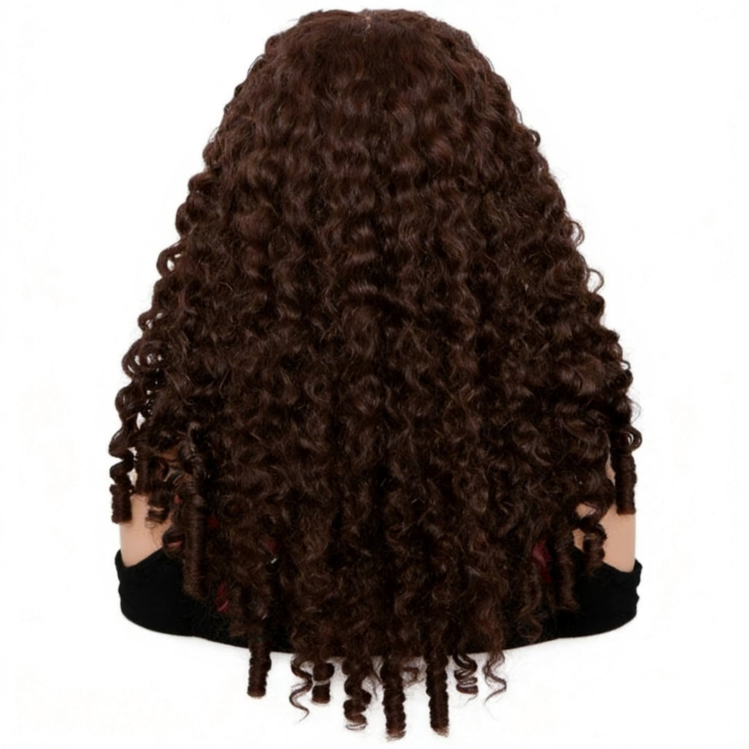 250% Density Burmese Curly Glueless Wig #4 Chocolate Brown Color 7x6/13x6 HD Lace Front Wigs Human Hair