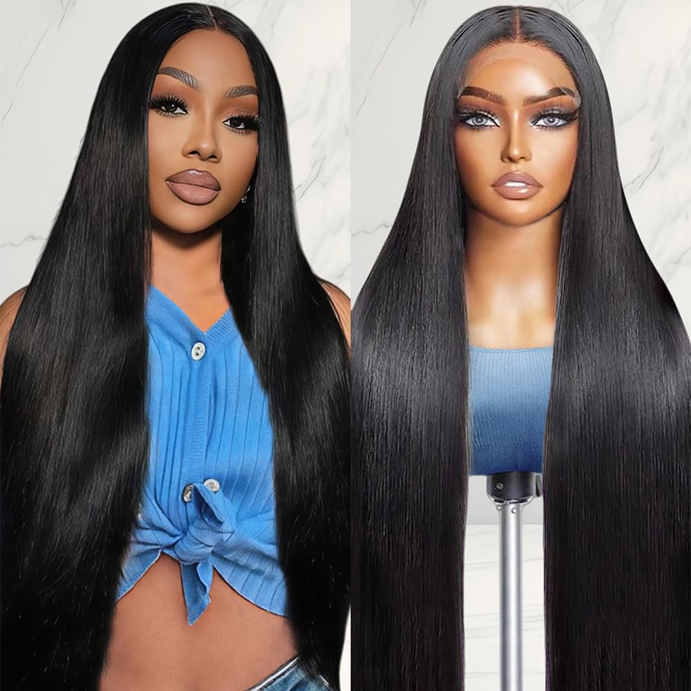 【Save Big】200% Density Straight Hair Wig 5X5 HD Lace Front Wig with Pre Plucked Hairline - AlloveHair