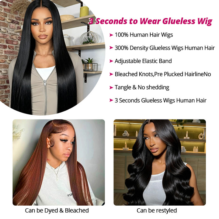 300% Density Silky Straight Ear-to-Ear 13x4 HD Full Lace Front Wig 100% Glueless All-Day Comfort Wig