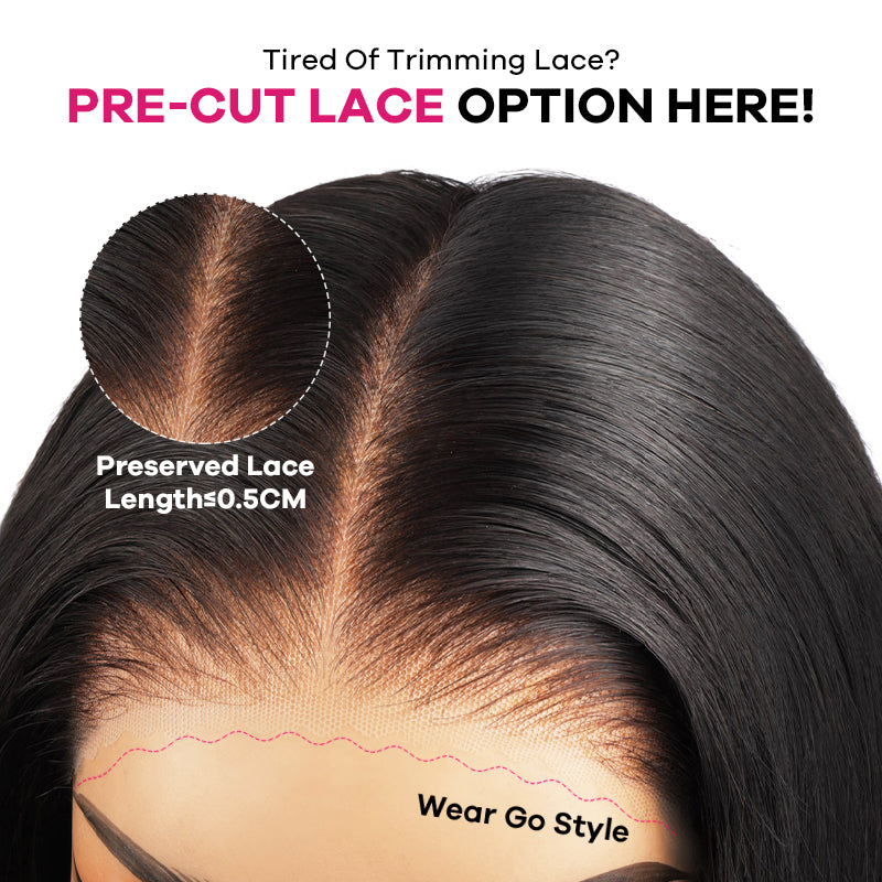Glueless 5x5 HD Lace Front Wig 30 32 inch Long Straight Human Hair Wigs 250% Density Lace Wigs