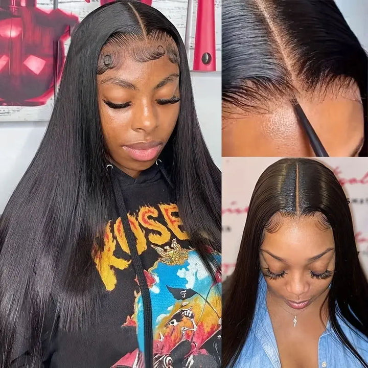 Allove Hair C-Shape Wear Go Straight Hair 4x4 Hd Lace Closure Wig