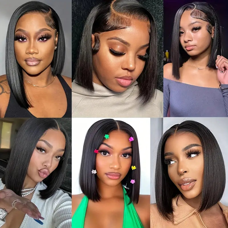 [ Halloween Deal - No Code Needed] Short Straight Bob Wigs 13x4 HD Lace Front Wigs Pre Plucked Glueless Human Hair Wig
