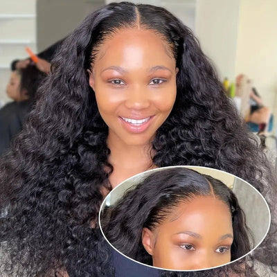 5x5 HD Glueless Lace Closure Wig Water Wave Transparent Lace Wig Human Hair Wigs With 3 Cap Sizes