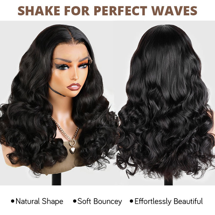 Allove 350% Density Bouncy Curl Wigs Super Double Drawn 13x4 HD Lace Front Wigs with Pre Plucked Hairline