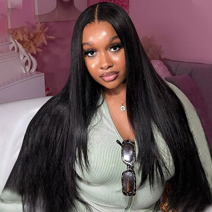 200% Density 5x5 Closure Wig Skin Melt HD Lace Straight Wig 100% Virgin Human Hair Wigs