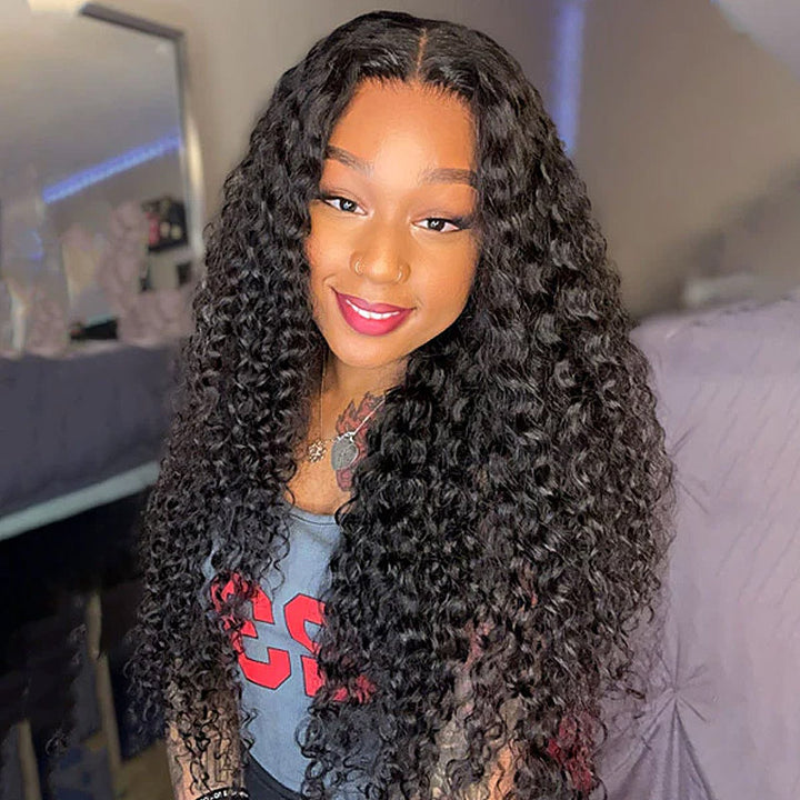 Water Wave 5x5 Closure Wigs 200% Density Thick Hair All Day Comfort Glueless Wig for Beginners