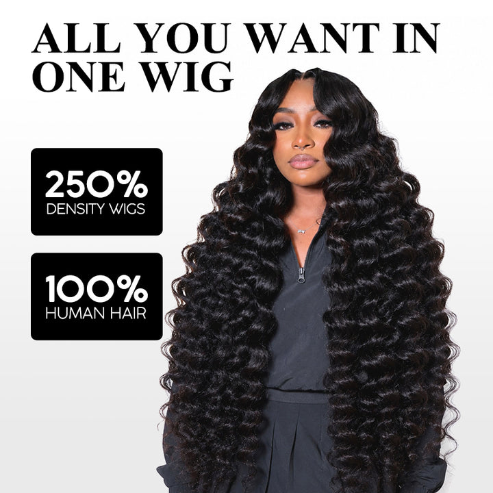 30 40 Inch Loose Deep Wave Glueless Wigs 5x5 Ready to Wear Pre Everything Human Hair Wigs 250 Density Thick Hair