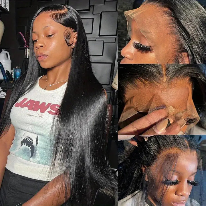 30'' Long 13*4 Straight Hair Lace Front Wigs With Pre Plucked