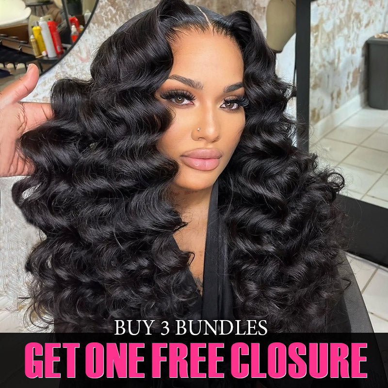 Allove Hair Buy 3 Bundles Loose Wave Hair Get 1 Free Lace Closure