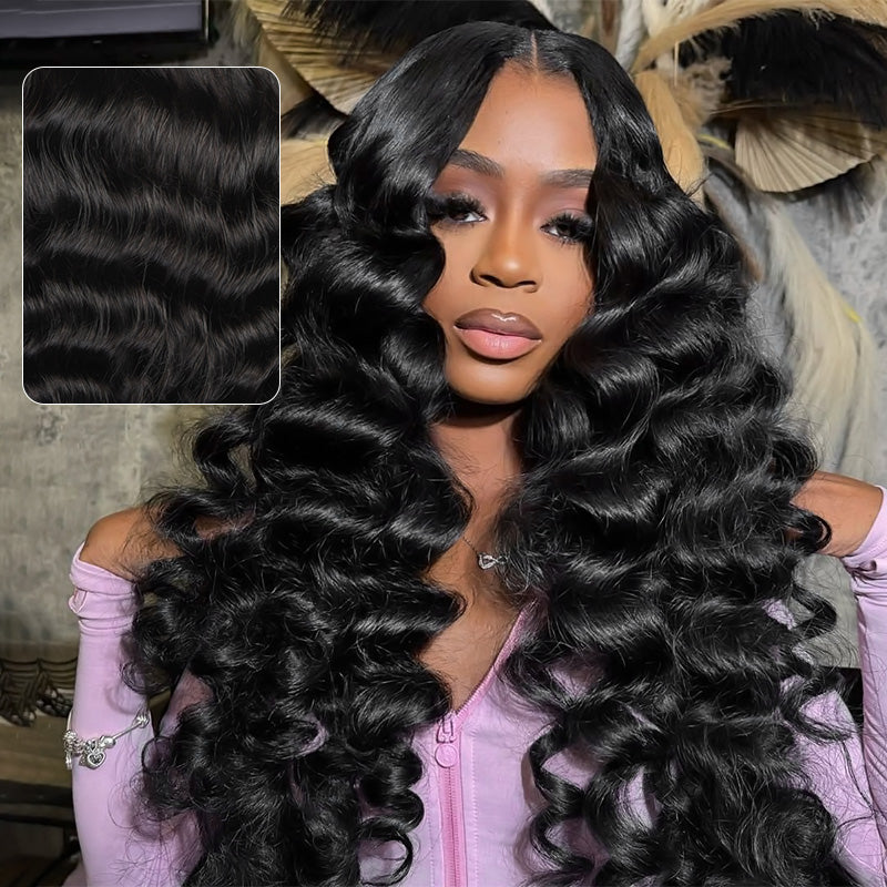 5x5 & 7x6 Glueless HD Lace Wig | Loose Deep Wave Human Hair | Bleached Knots | No Glue Needed - AlloveHair