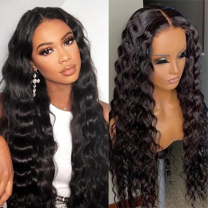 [Allove Bogo Free] 4x4 Body Wave/Straight Hair/Deep Wave/Water Wave Pre Cut Lace Closure Wear To Go Wigs 180% Density