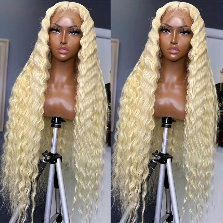 [ Lowest Price - No Code Needed] #613 Blonde 13x4/13x6 Full Lace Front Straight Hair / Body Wave Human Hair Wigs