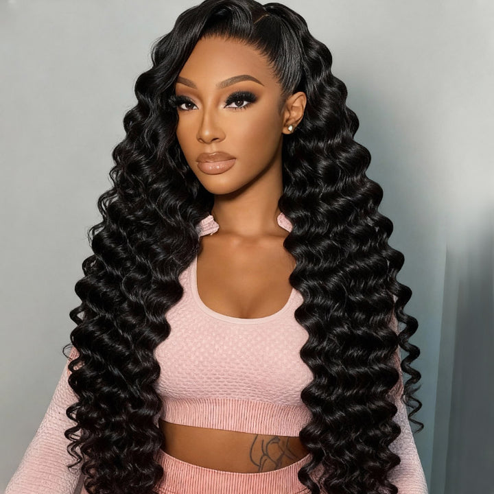 32 Inch Long Wigs Loose Deep Wave Virgin Human Hair 200% Density 5x5 HD Lace Front Wigs Ready To Go