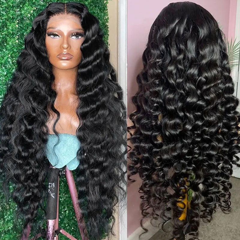 Undetectable 13x4 Loose Deep Wave Lace Frontal Wig with Pre-Plucked Hairline