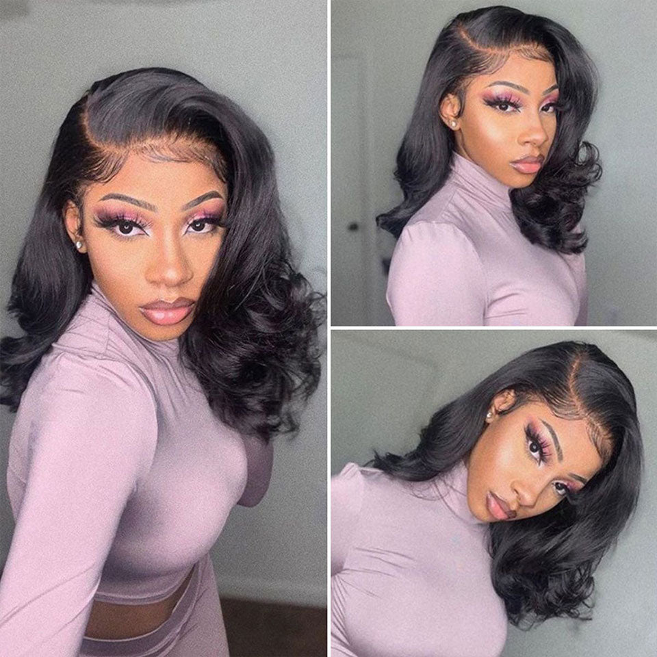 Short Body Wave Glueless Bob Wig 13x1/4x4/13x4 Lace Front Human Hair