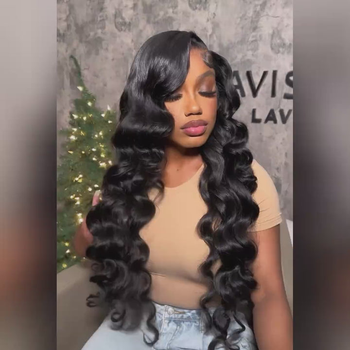 Allove Hair Invisible 13*6 Loose Deep Wave Hair Transparent HD Lace Front 30 Inch Glueless Wigs