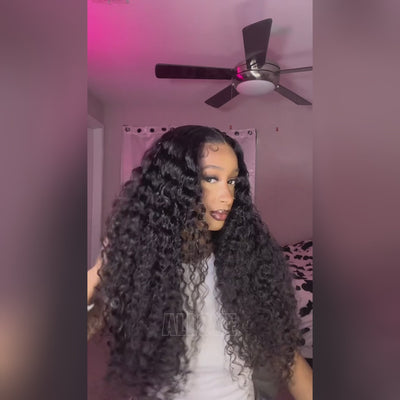 Wear And Go 4x4 Glueless Lace Closure Wig Curly Hair HD Lace Wigs No Glue 180% Density