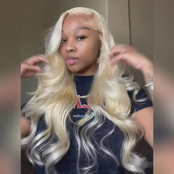 613 Blonde Body Wave 13x4 HD Transparent Lace Front Wig Pre Plucked PPB Glueless Wear & Go Wig