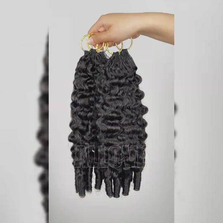 Burmese Deep Curly Crochet Human Hair Miracle Knots Friendly for Boho Braids Salon-Quality Feather Crochet Human Hair Extensions