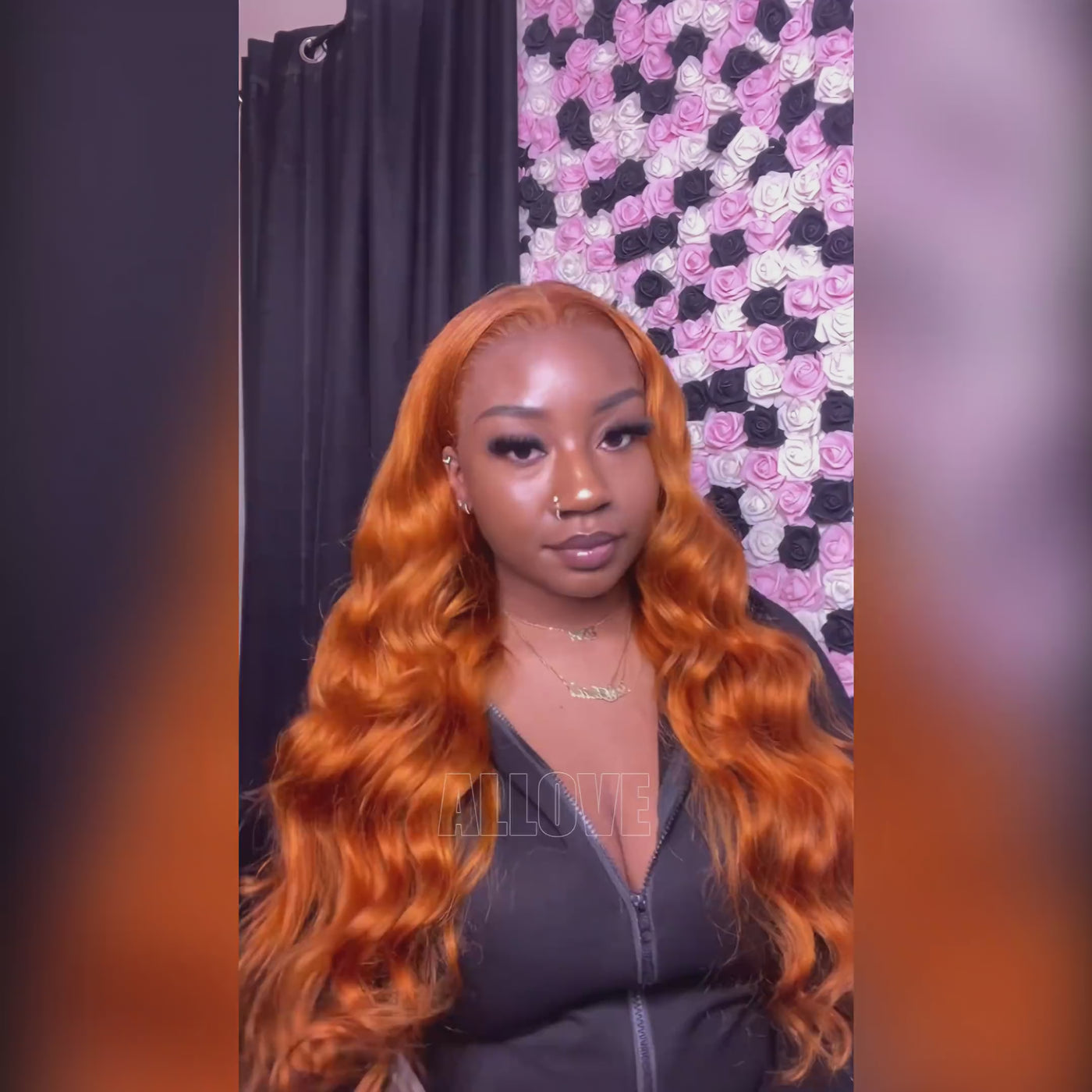 Ginger Orange Color Glueless 13x4 Undetectable HD Lace Frontal Wig Body Wave Human Hair Wigs