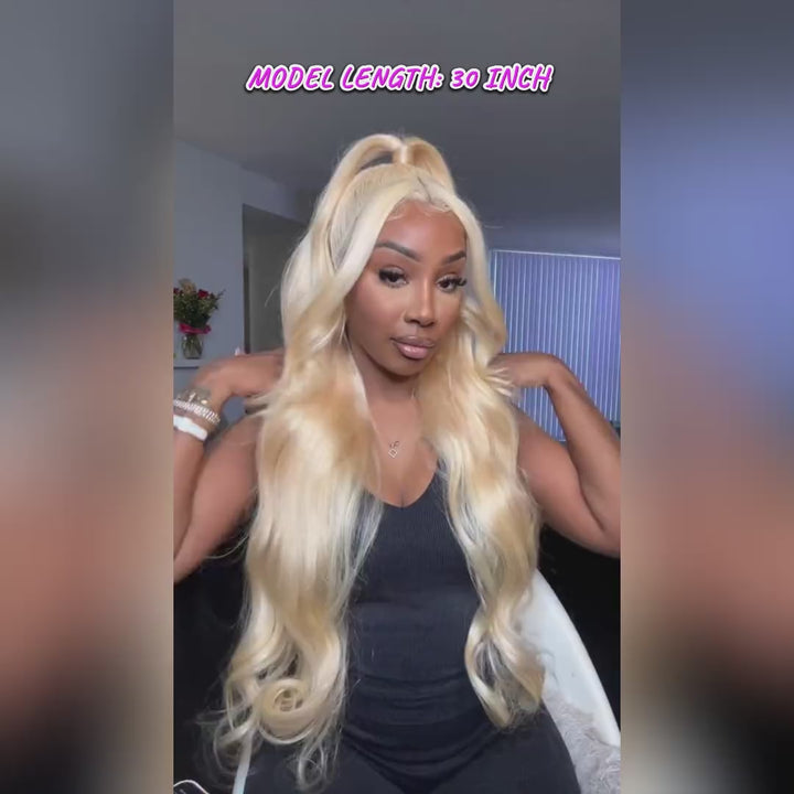 40Inch 613 Blonde 13*4 HD Glueless Lace Front Wig  Body Wave Human Hair