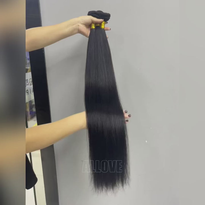 Allove Hair Straight Human Hair Bundles For Women 30''-38'' In Stock