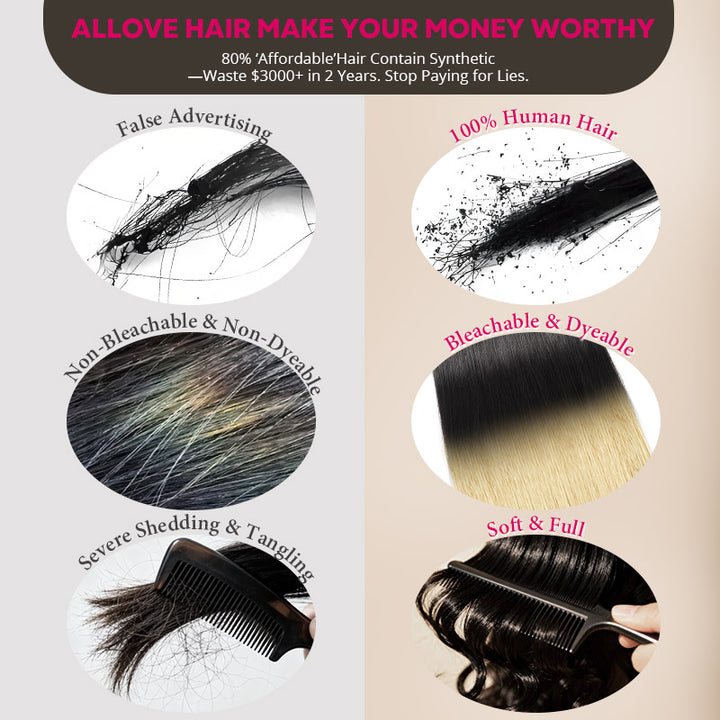 Allove 15A Raw Brazilian Body Wave Hair 3 Bundles With 2x6 Lace Closure Human Hair Bundles With Closure