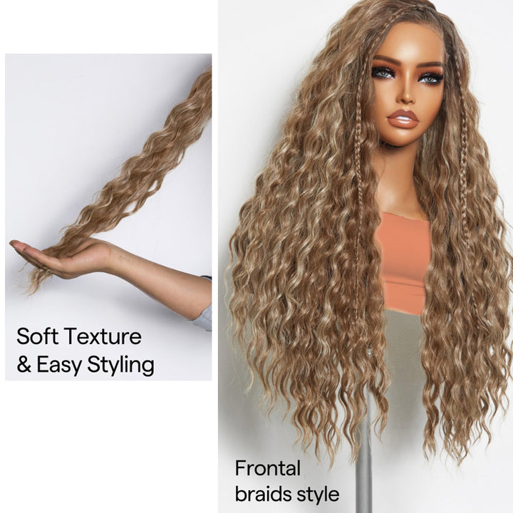 30 Inch Ombre Highlight Colored Deep Wave 13x4 13x6 HD Lace Front Wigs Pre-Plucked Glueless Wig - AlloveHair