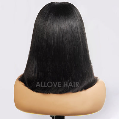 Allove Hair 5x5 Closure Straight Bob Human Hair Wig Glueless Pre Bleached PPB Lace Wigs