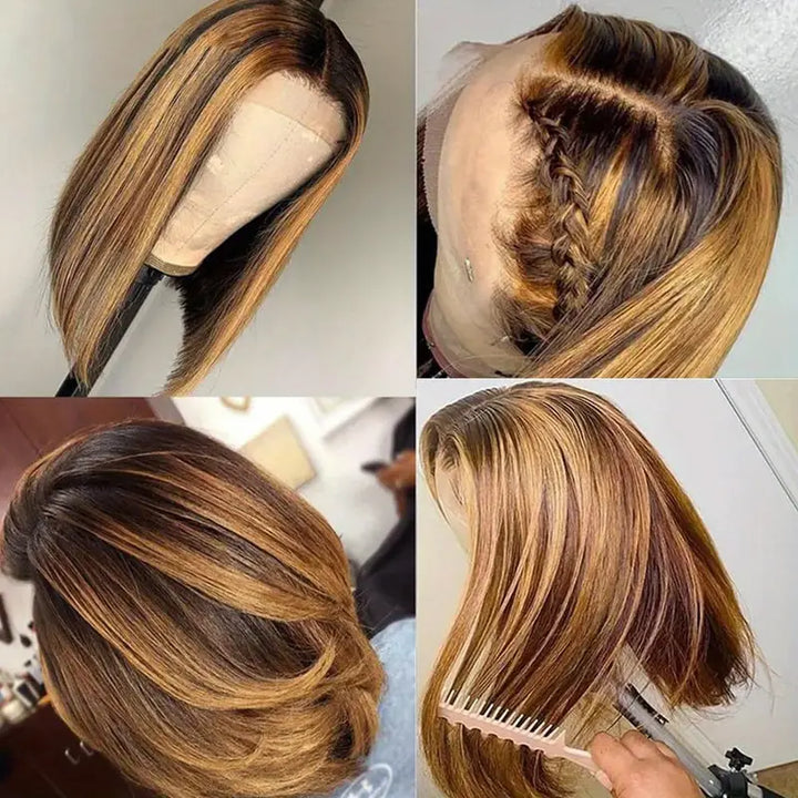 [ Halloween Deal - No Code Needed] Short Straight Bob Wigs 13x4 HD Lace Front Wigs Pre Plucked Glueless Human Hair Wig