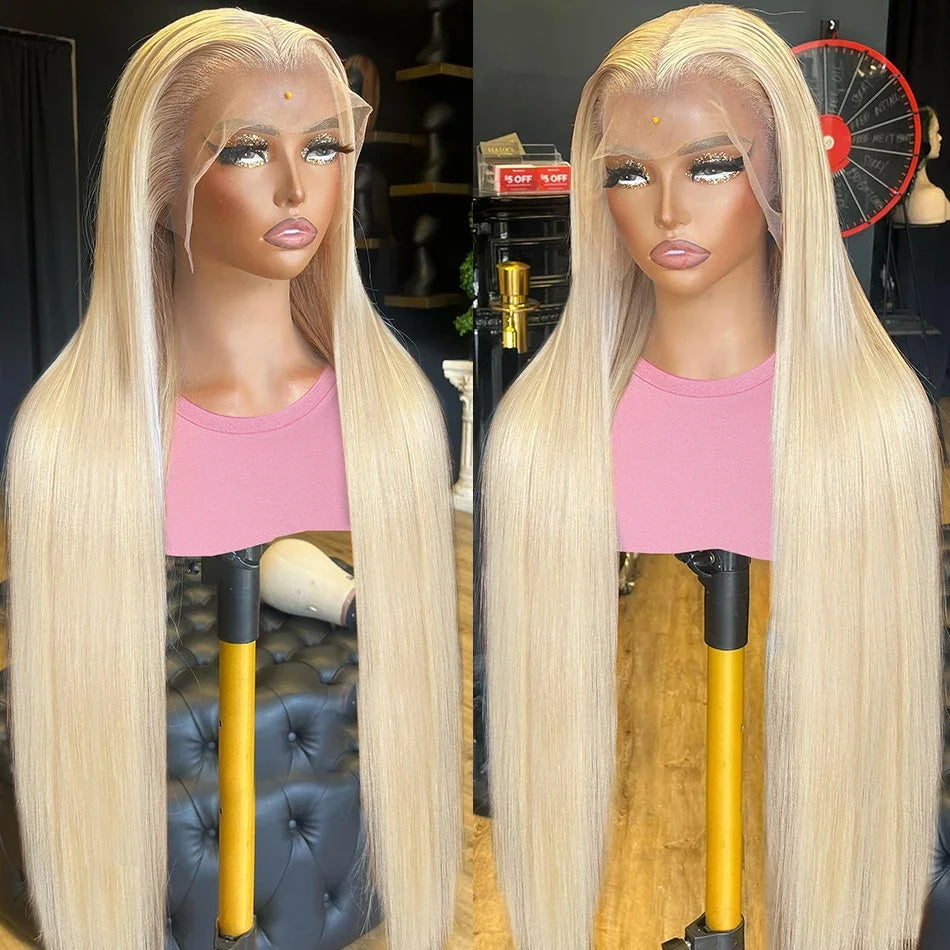 [Allove Bogo Free] 613 Blonde Straight 13x6 Lace Front Human Hair Wigs For Women Glueless Body Wave Wig Pre Plucked