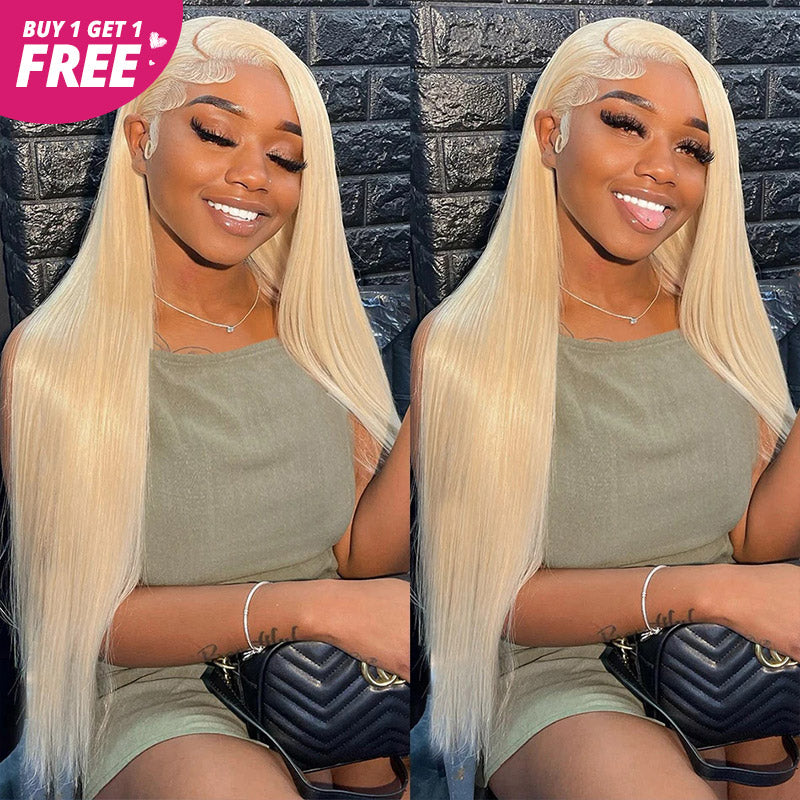 [Allove Bogo Free] 613 Blonde Straight 13x6 Lace Front Human Hair Wigs For Women Glueless Body Wave Wig Pre Plucked