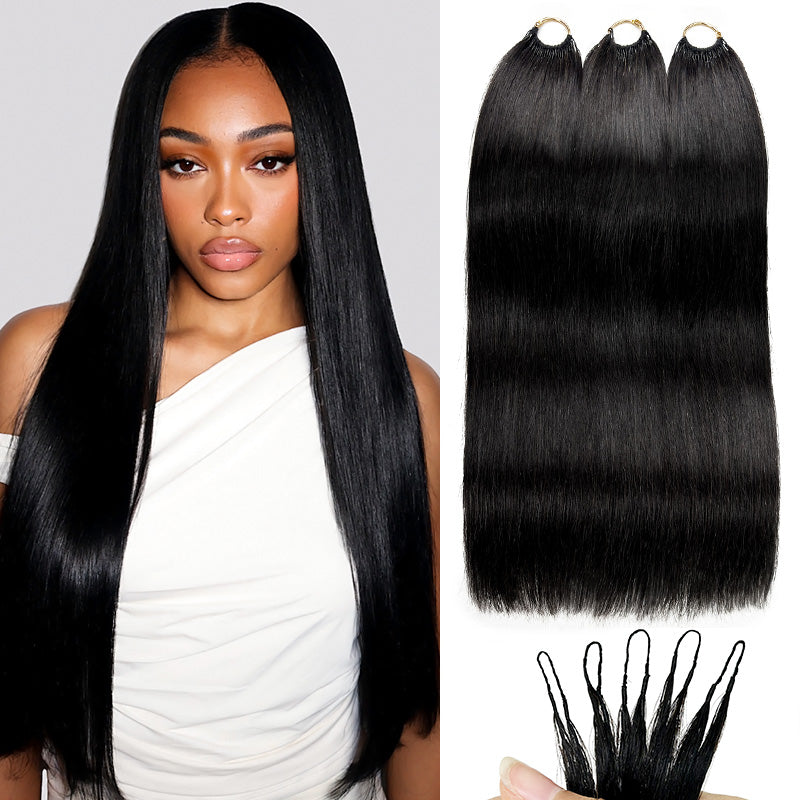 Straight Feather Crochet Human Hair Boho Braid Styles Miracle Knots Pre-Separated Crochet Hair Extensions - AlloveHair