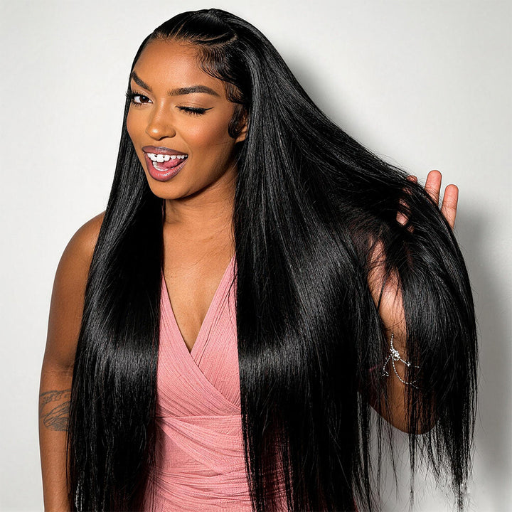 Pre-Everything Glueless 13x4 13x6 HD Lace Frontal Wig Free Parting Pre Braided Straight Hairstyle Ready to Go Wigs