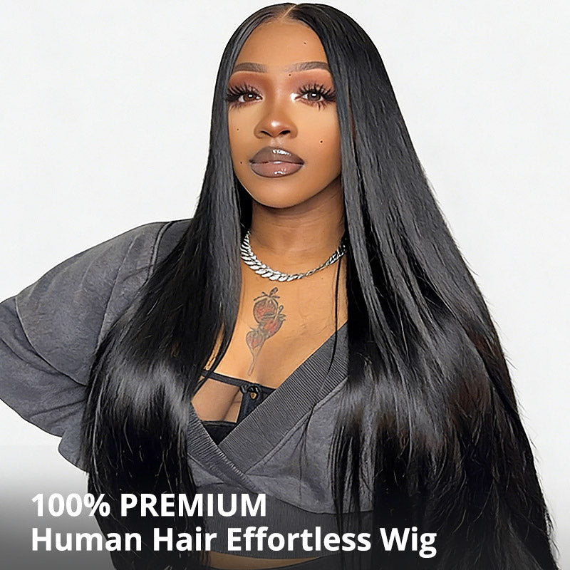 200% Density 5x5 Closure Wig Skin Melt HD Lace Straight Wig 100% Virgin Human Hair Wigs