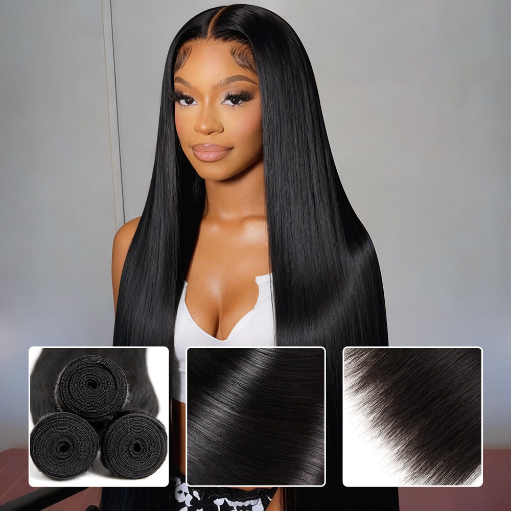 Super Long & Silky Straight Bundles 30-38 Inch Human Hair Weave for Woman - AlloveHair