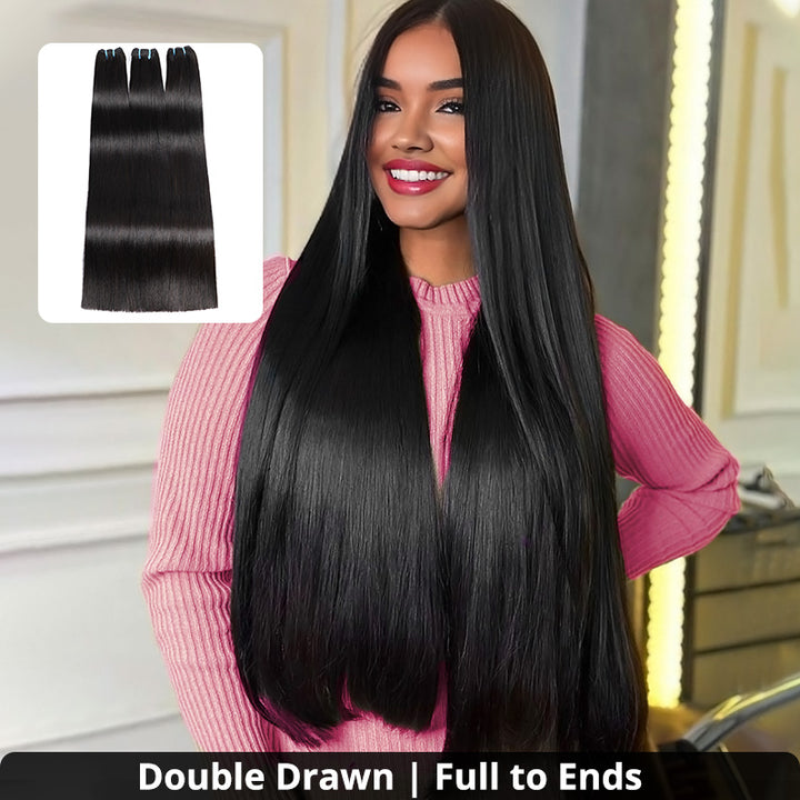 15A Super Double Drawn Straight Hair Bundles Full to Ends 100% Unprocessed Vietnamese Hair