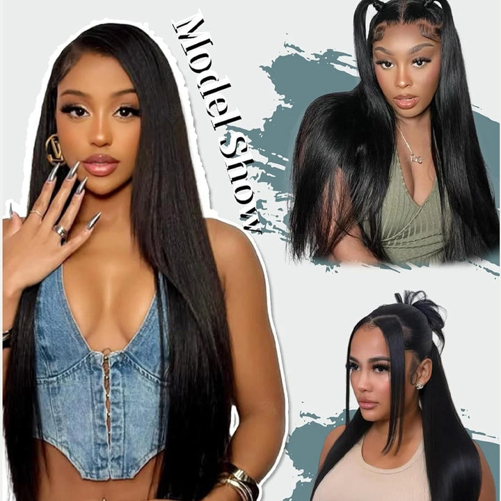 250% Density 32 Inch Long Straight Human Hair Wig 13x6 HD Lace Front Wigs Affordable Glueless Wigs - AlloveHair