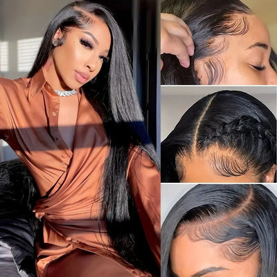 30'' Straight Hair 13x4 HD Lace Front Wig For Women Pre Plucked Hairline With Baby Hair
